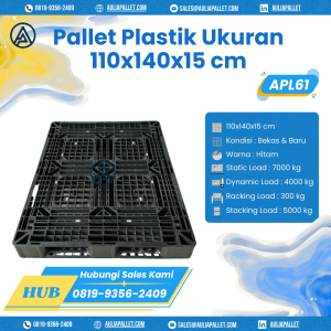 Pallet Plastik Bekas/Baru Ukuran 110x140x15 cm - APL61