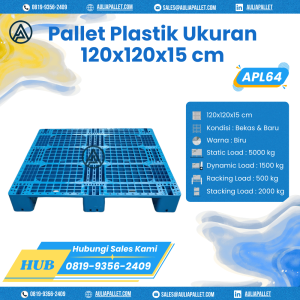 Pallet Plastik Bekas/Baru Ukuran 120x120x15 cm - APL64