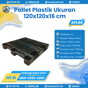 Pallet Plastik Bekas/Baru Ukuran 120x120x16 cm - APL66