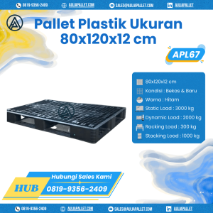 Pallet Plastik Bekas/Baru Ukuran 80x120x12 cm - APL67