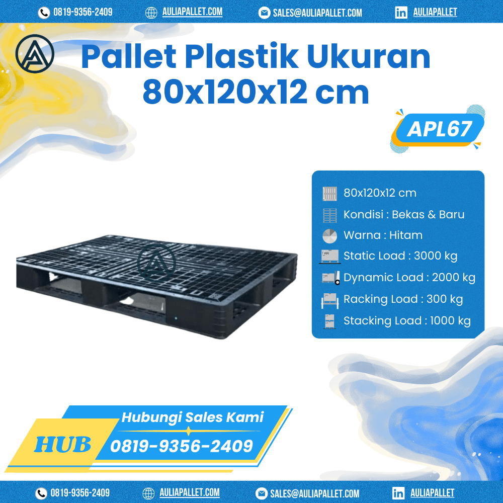 Pallet Plastik Bekas/Baru Ukuran 80x120x12 cm - APL67