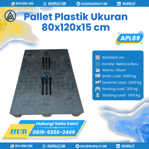 Pallet Plastik Bekas/Baru Ukuran 80x120x15 cm - APL69