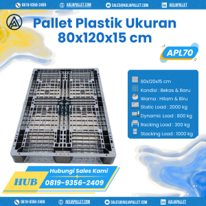 Pallet Plastik Bekas/Baru Ukuran 80x120x15 cm - APL70