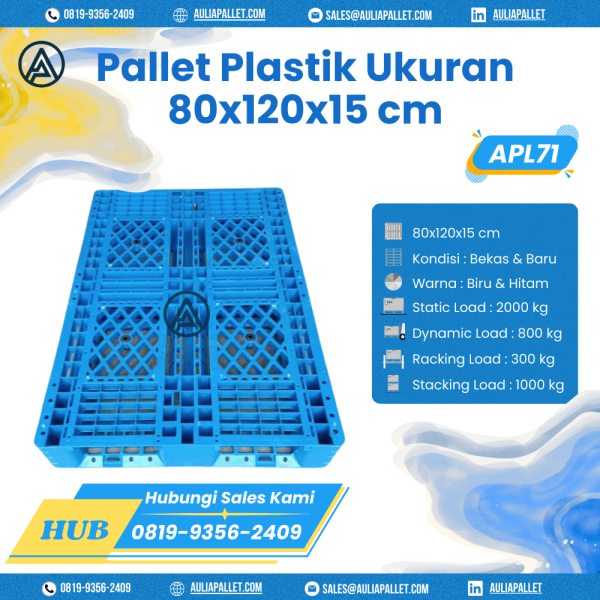Pallet Plastik Bekas/Baru Ukuran 80x120x15 cm - APL71