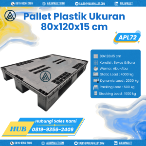 Pallet Plastik Bekas/Baru Ukuran 80x120x15 cm - APL72