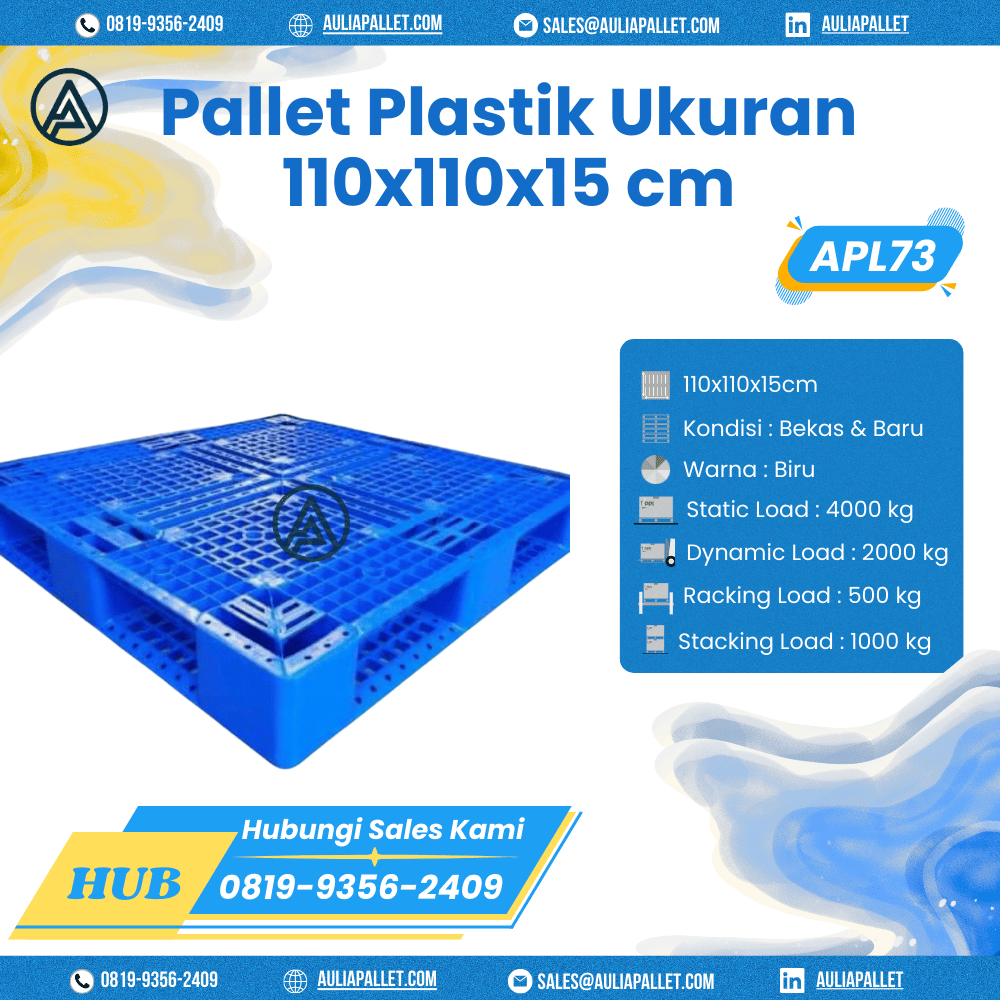 Pallet Plastik Bekas/Baru Ukuran 110x110x15 cm - APL73