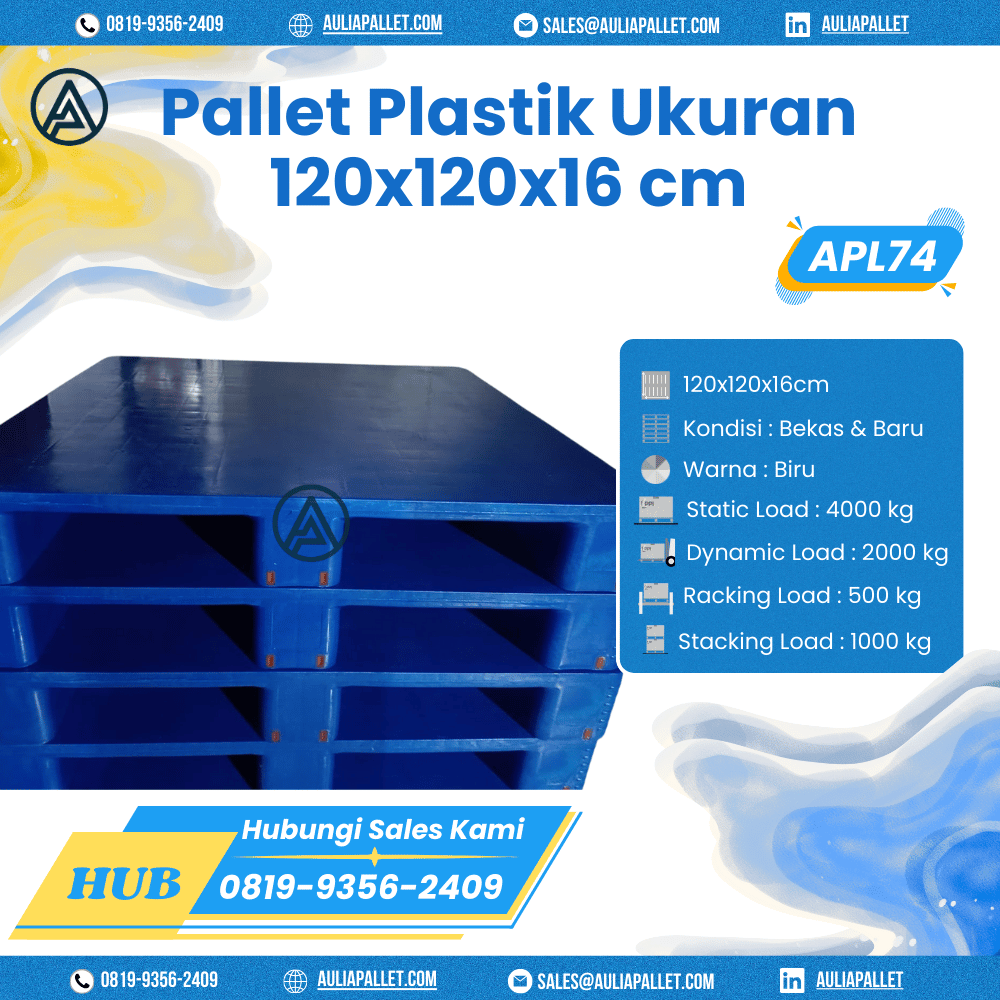 Pallet Plastik Bekas/Baru Ukuran 120x120x16 cm - APL74
