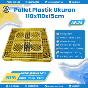 Pallet Plastik Bekas/Baru Ukuran 110x110x15 cm - APL75