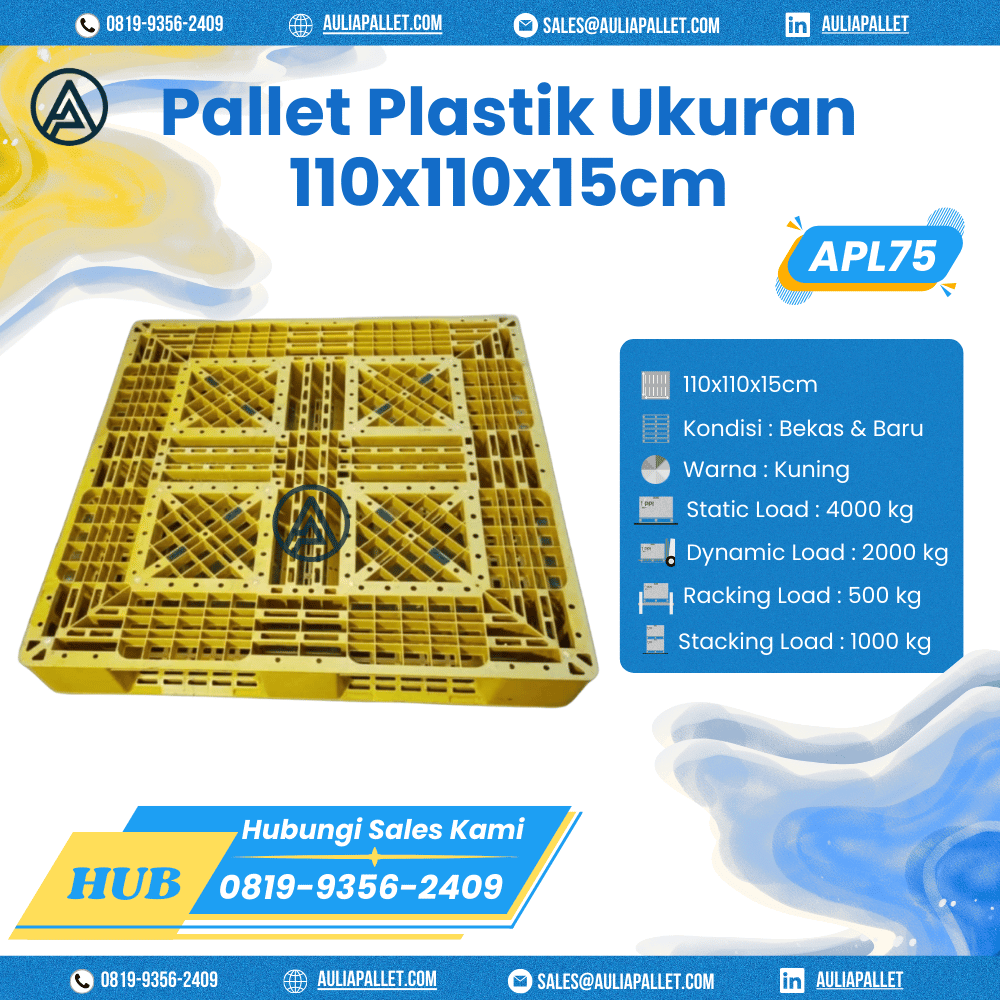 Pallet Plastik Bekas/Baru Ukuran 110x110x15 cm - APL75