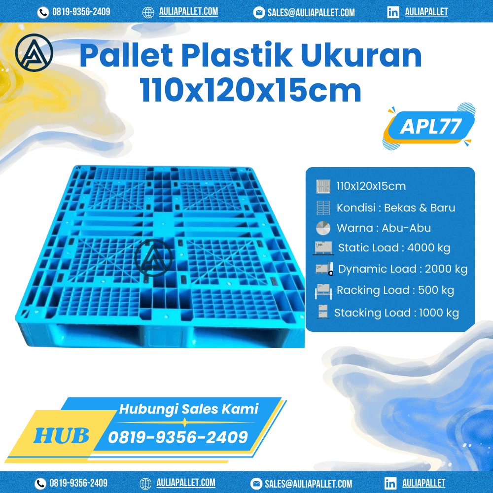 Pallet Plastik Bekas/Baru Ukuran 110x120x15 cm - APL77