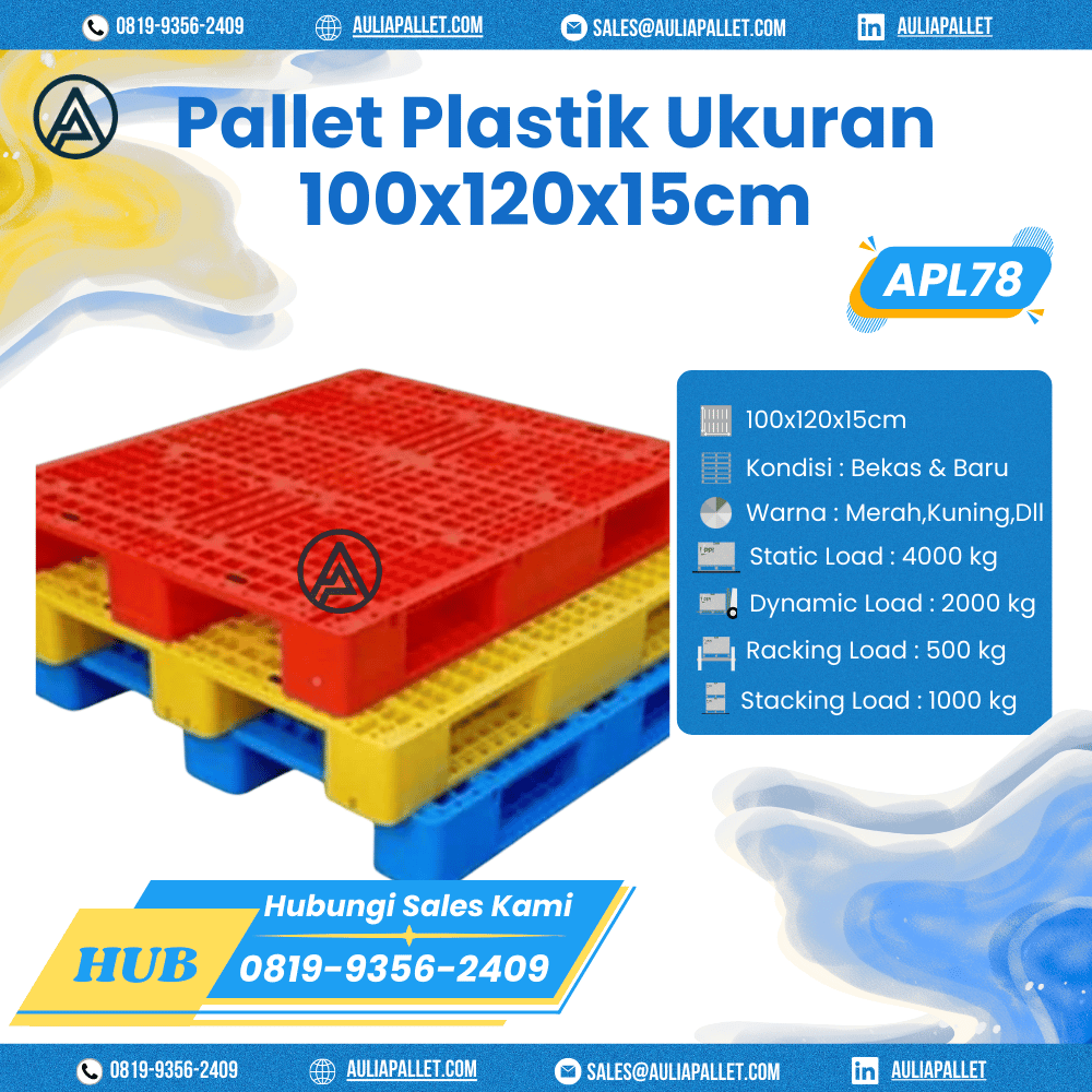 Pallet Plastik Bekas/Baru Ukuran 100x120x15 cm - APL78
