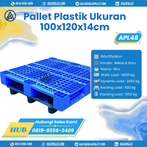 Pallet Plastik Bekas/Baru Ukuran 100x120x14 cm - APL80