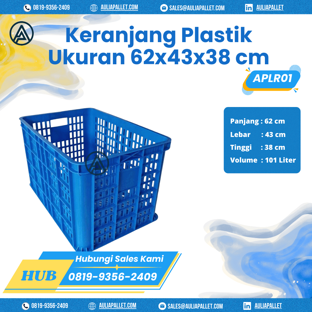 Keranjang Plastik Bekas/Baru Ukuran 62x43x38 - APLR01