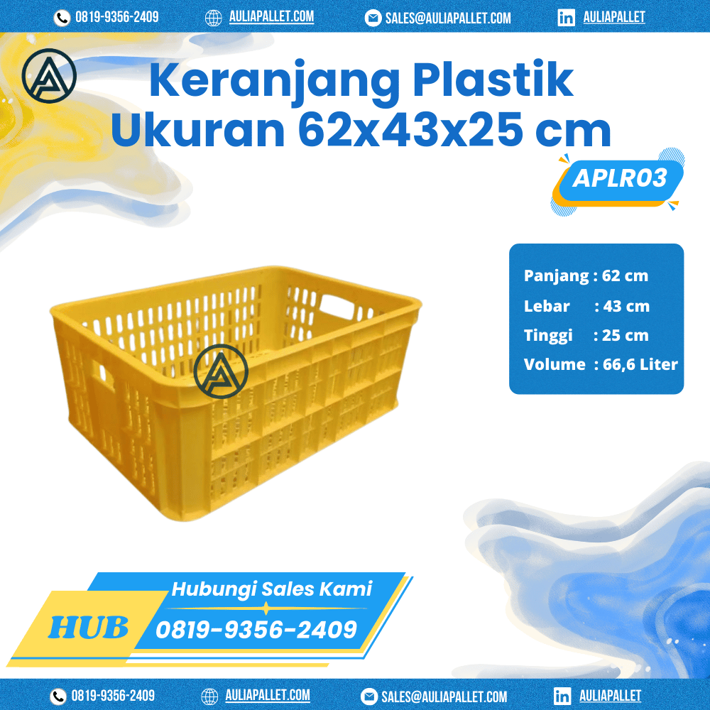 Keranjang Plastik Bekas/Baru Ukuran 62x43x25 - APLR03